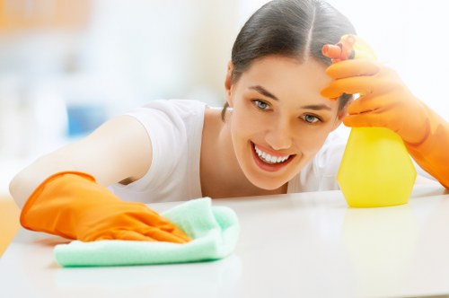 Homeowner considering professional rug cleaning service